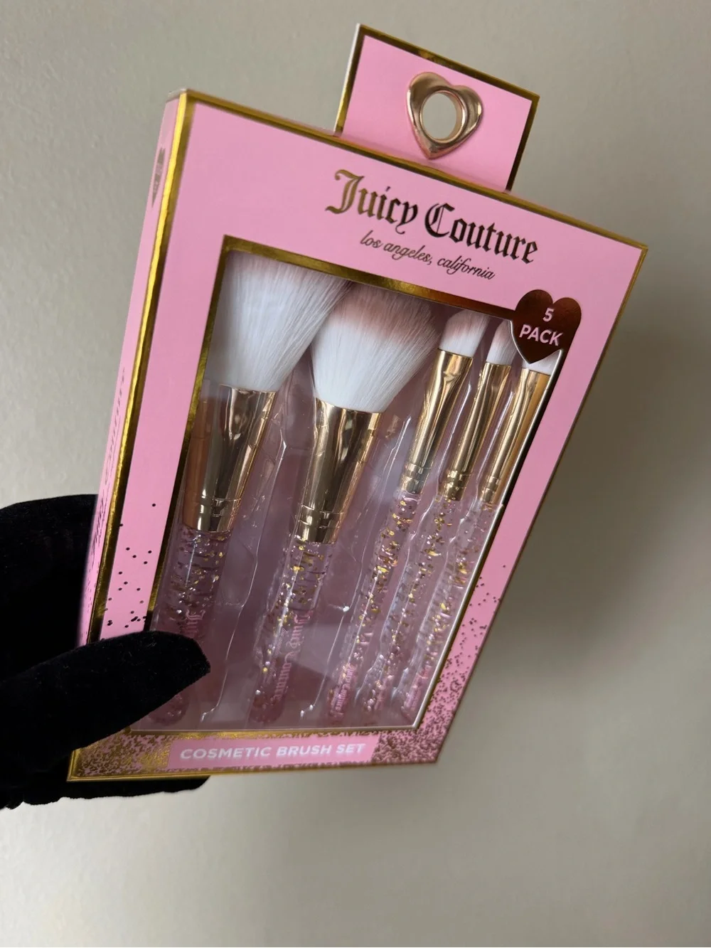 Juicy Couture Pink & Gold 5-Pack Cosmetic Brush Set.NWT